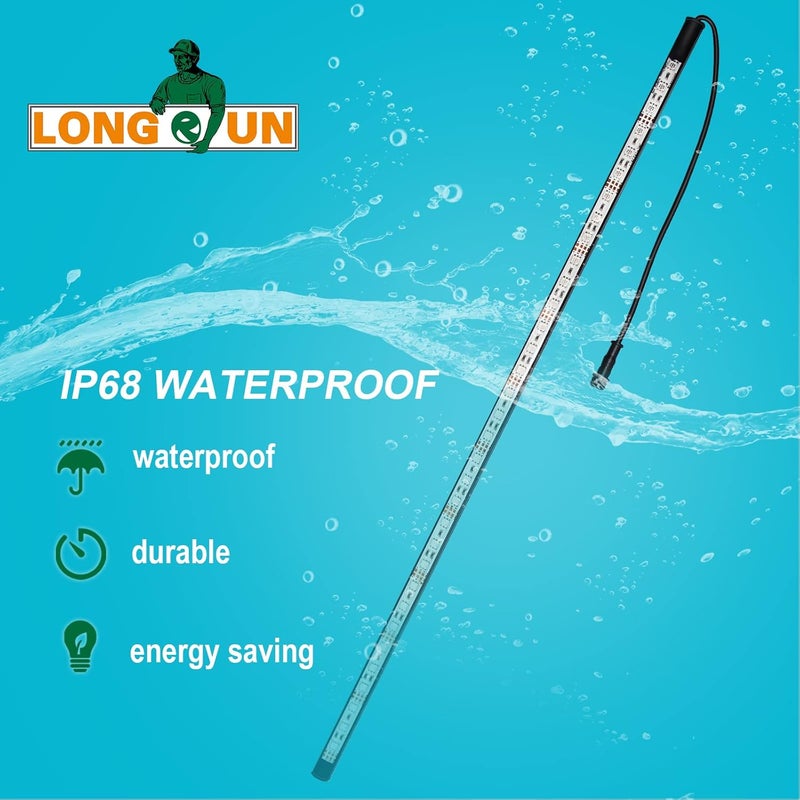 Longrun LED Strip Color Changing Garden Show Lights for Pond Spillway Waterfall, Waterproof Lighting Bar for Pool Fountain Landscape Lighting, Aquarium, Water Features and Home Decoration-34.85" - Image 4